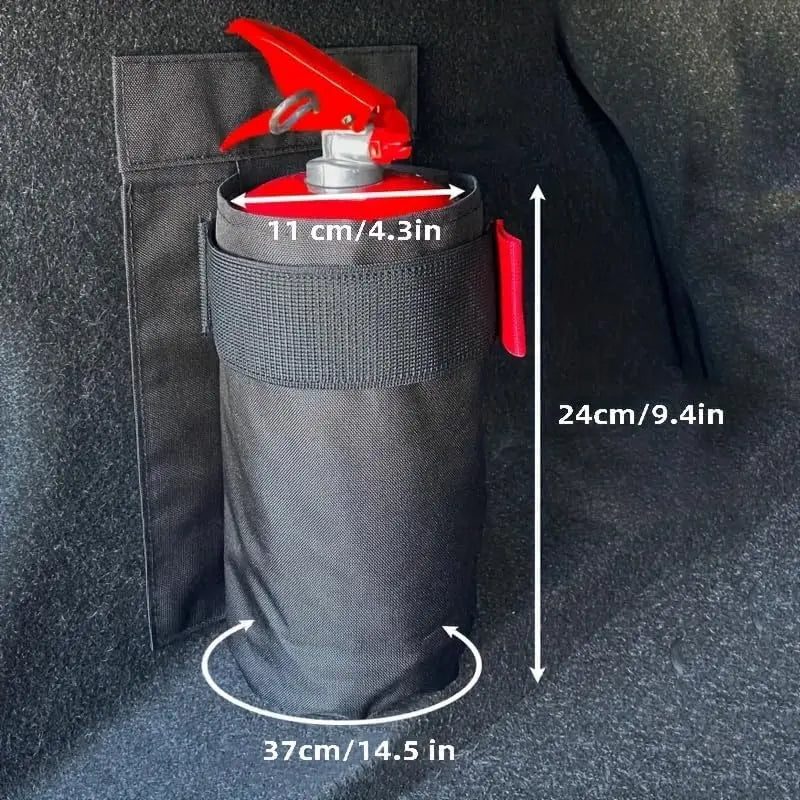 Universal Car Trunk Organizer & Backseat Storage Bag with Mount Bracket for Fire Extinguisher