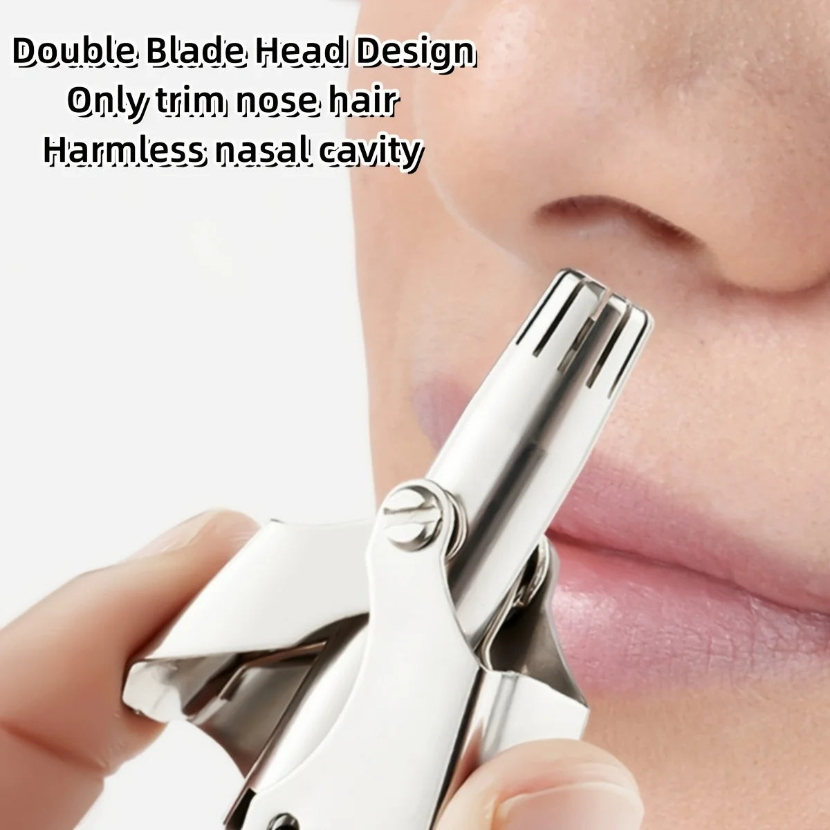 Portable Manual Nose & Ear Hair Trimmer for Men and Women, Waterproof Stainless Steel with Cleaning Brush