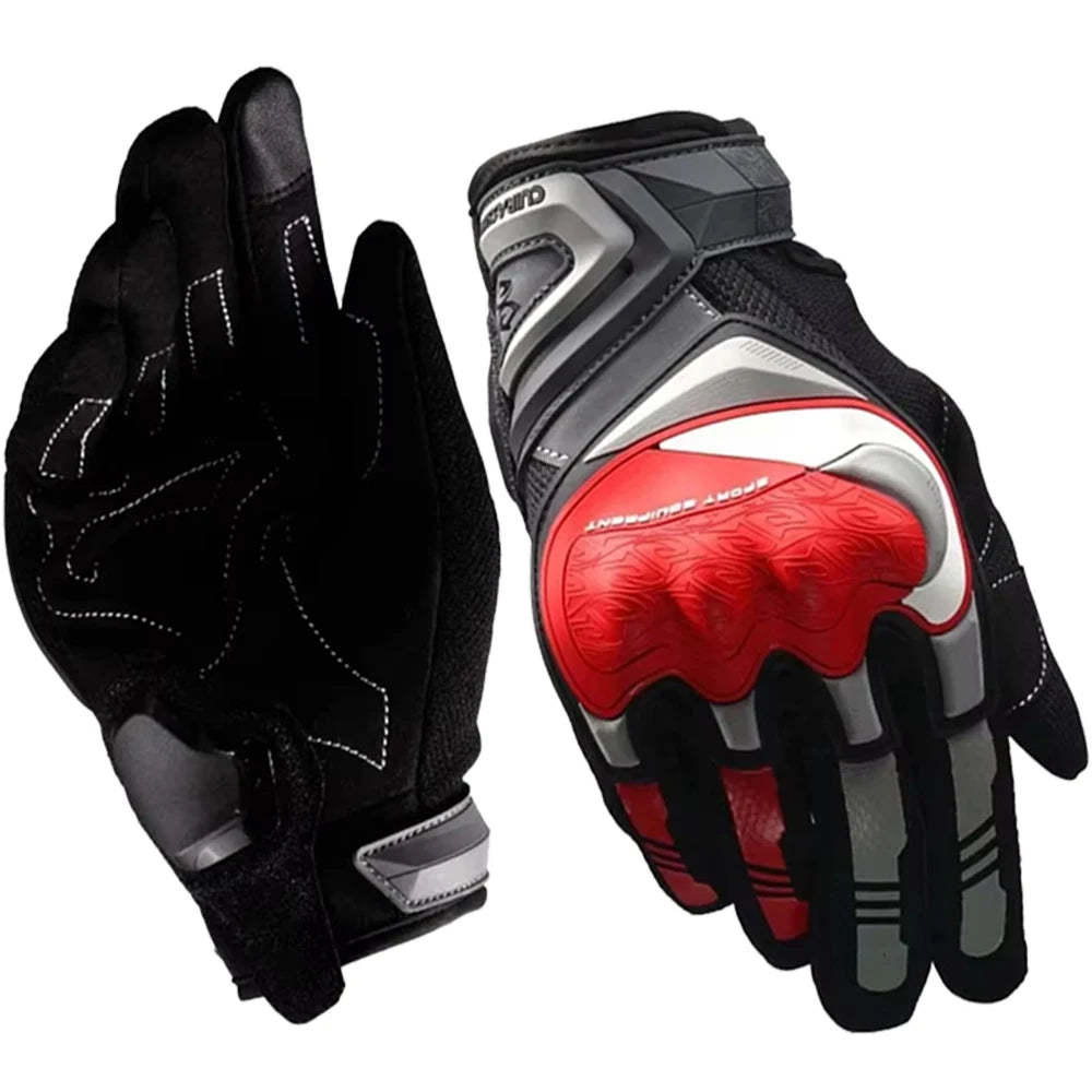 Reflective Full-Finger Motorcycle Gloves — Touchscreen, Anti-Slip, Knuckle Protection
