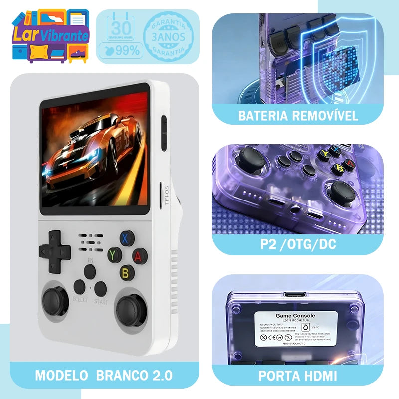 Retro Handheld Game Console – 3.5-inch (8.9 cm) IPS Screen, 16GB, 15,000+ Games, Linux, Dual Analog, 3000mAh Battery