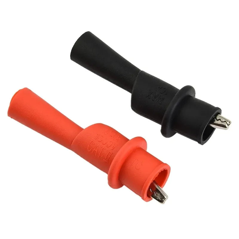 2-Pack Alligator Clip Test Leads for Multimeter – 10A 1000V Red & Black Crocodile Clips