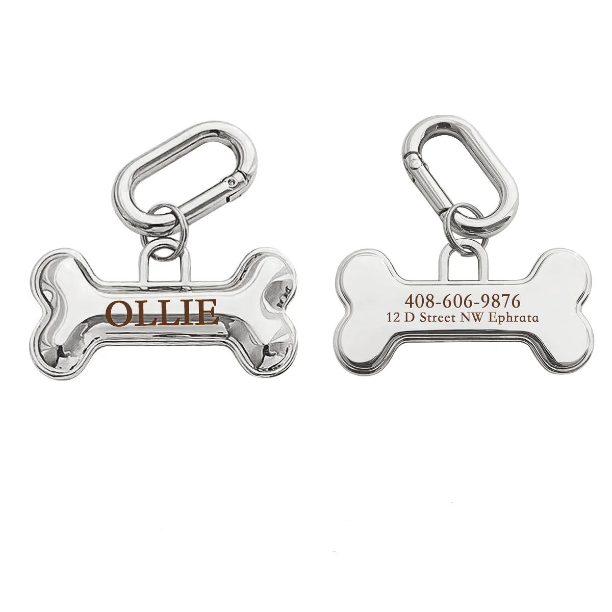 Personalized Pet ID Name Tag – Custom Engraved Anti-Lost Collar Tag for Dogs & Cats