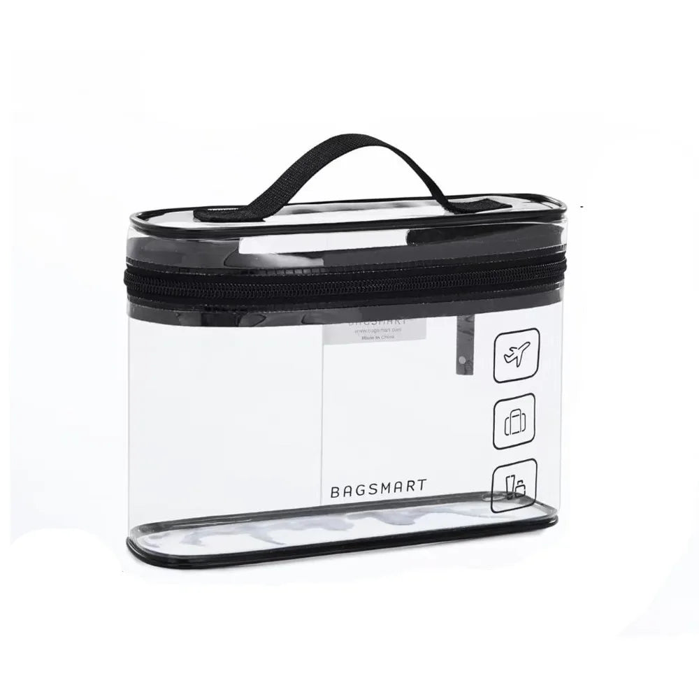 Clear Waterproof Travel Toiletry Bag - Large PVC Cosmetic Organizer 8.5 x 6.3 x 3.1 in (21.6 x 16 x 7.8 cm)