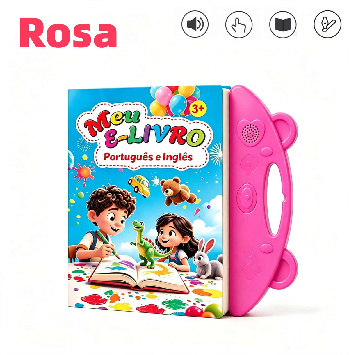 Interactive Bilingual Sound Book for Kids - English & Portuguese Touch-Activated Learning