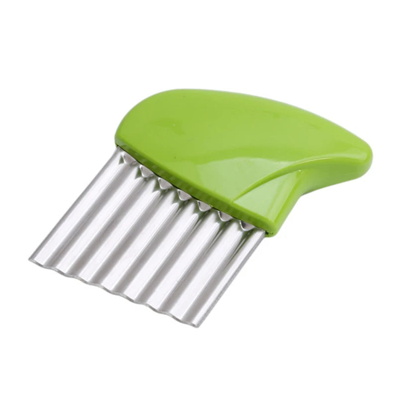 Crinkle Cut Potato Cutter Stainless Steel Wavy French Fry Maker Vegetable Slicer