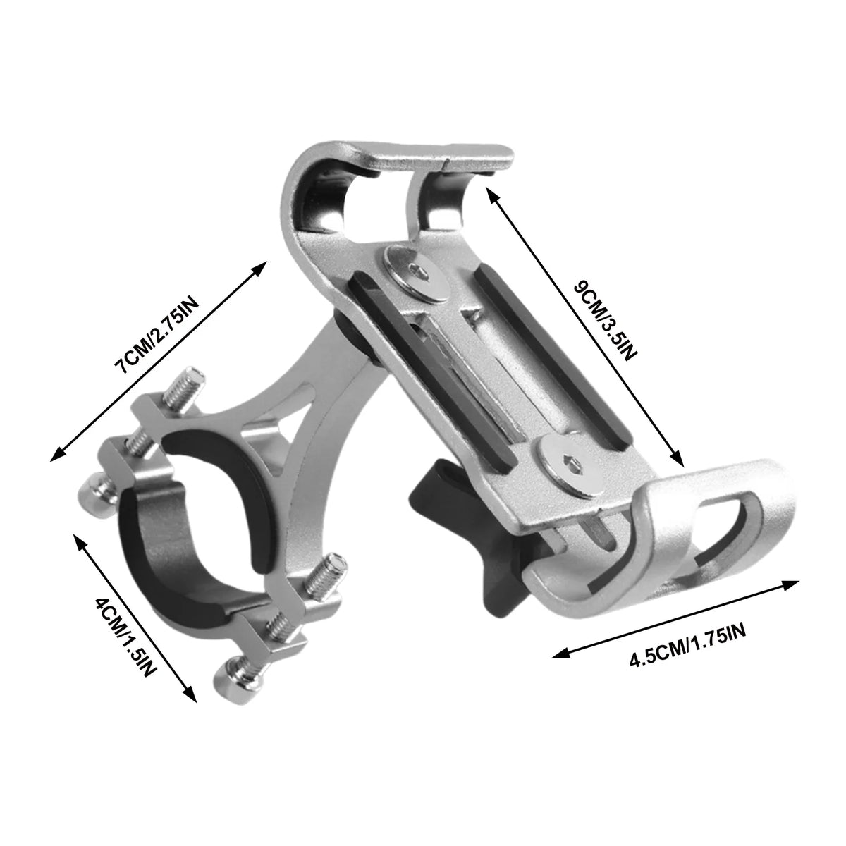360 Degree Rotating Alloy Bike & Motorcycle Phone Mount Universal Handlebar Holder for Commuters