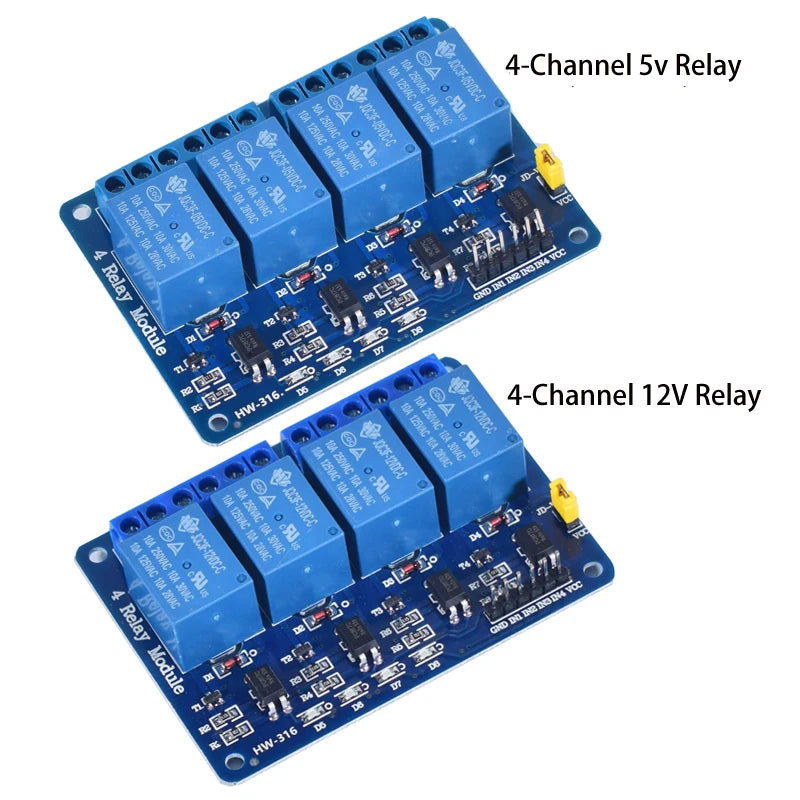 1/2/4/6/8-Channel DC Relay Module Board Shield with Optocoupler — 5V/12V/24V High & Low Level Trigger for Arduino Raspberry Pi