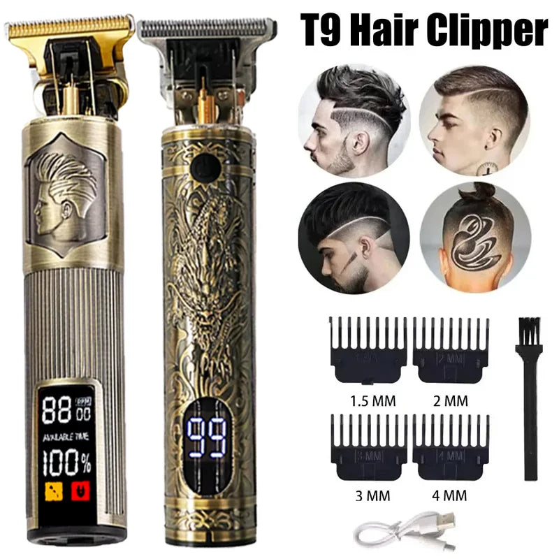 Rechargeable Cordless Hair Trimmer — Stainless Steel Blade, 80 Min Runtime, 0.5–1 mm (0.02–0.04 in) Cut