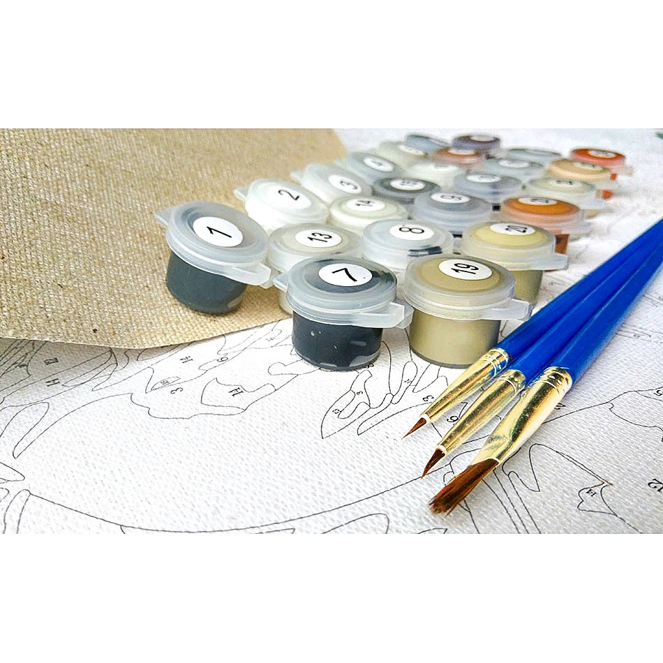 Floral Paint-by-Numbers Kit for Adults - 40 x 50 cm (15.7 x 19.7 in) Canvas DIY Wall Art Gift