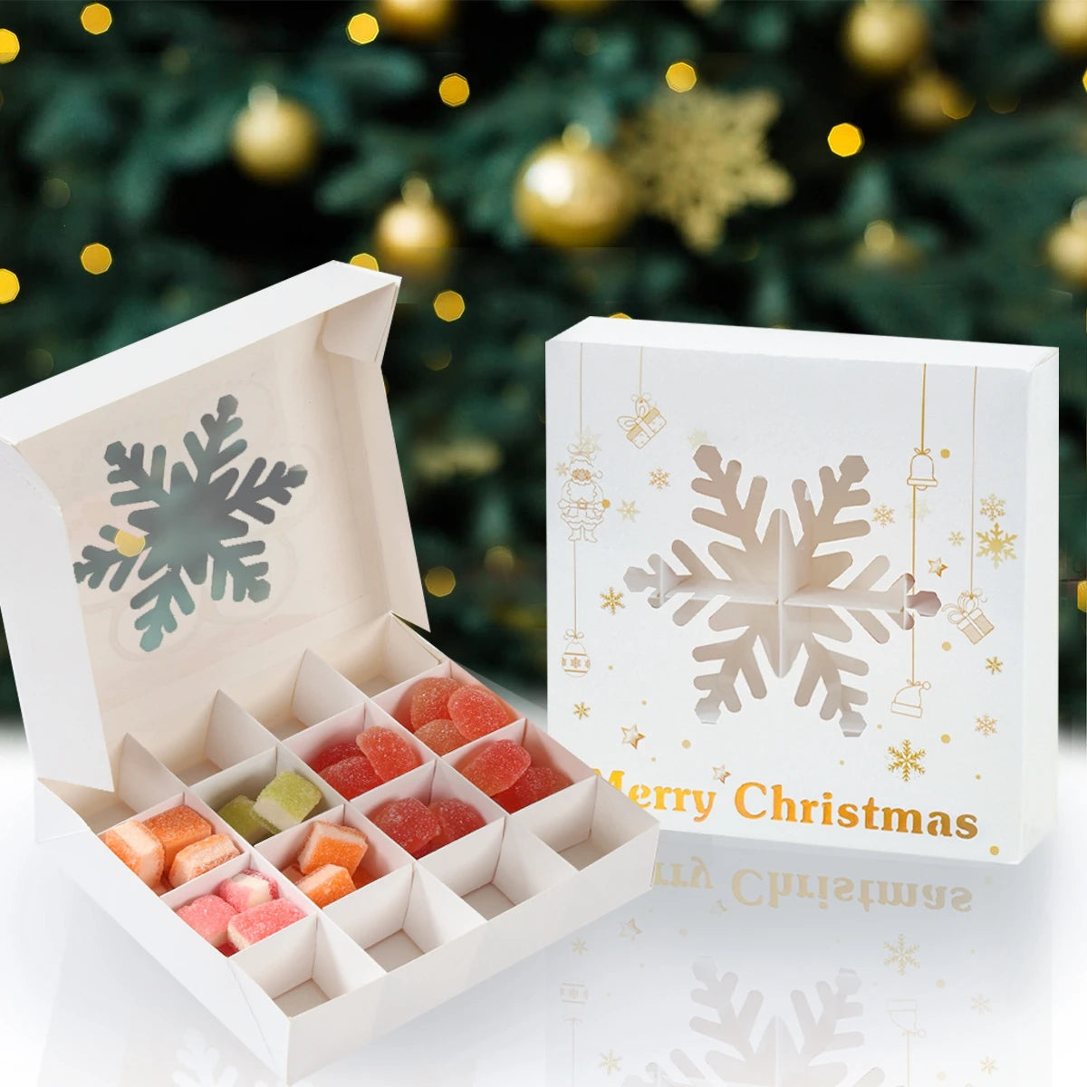 Christmas Kraft Candy & Cookie Gift Box for Holiday Treats