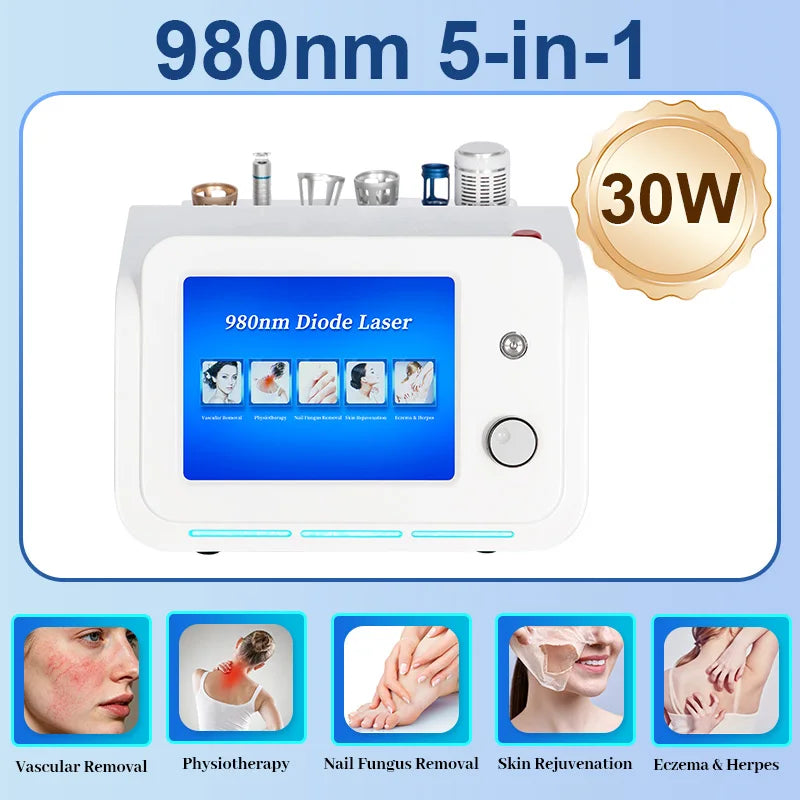 980nm 6-in-1 Diode Laser Machine – Fat Reduction, Vascular & Nail Fungus Removal, Skin Rejuvenation
