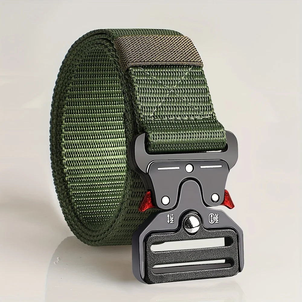 Men's Tactical Canvas Multi-Function Belt, Outdoor Adventure Waist Belt 1.5 in (3.8 cm)