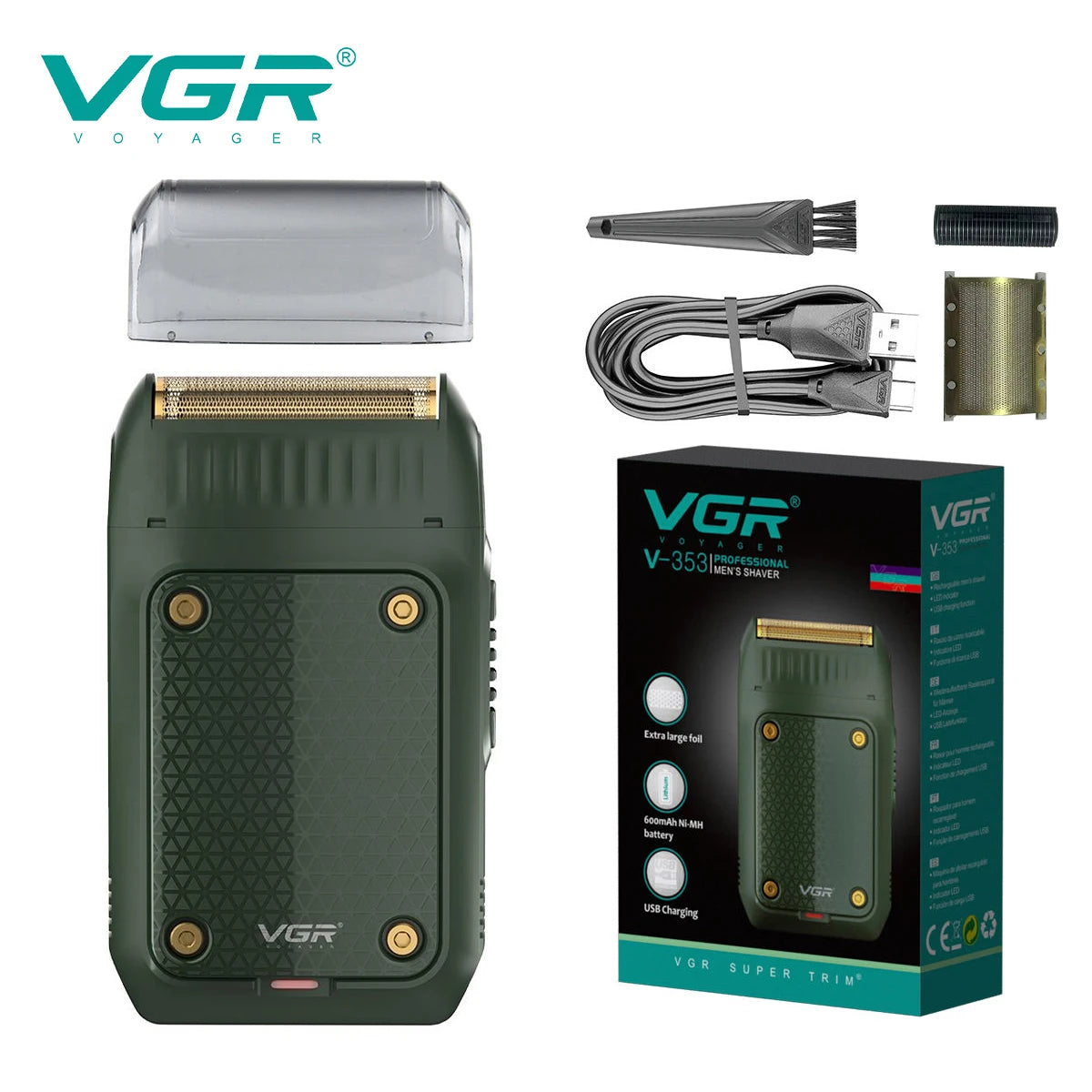 Portable Rechargeable Electric Beard Trimmer & Mini Shaver for Men with LED Display and USB Charging