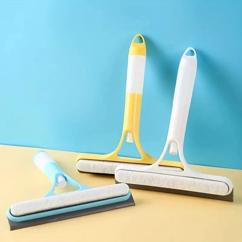 3-in-1 Glass Cleaning Tool — Squeegee, Scraper & Spray Bottle for Windows, Mirrors & Shower Doors