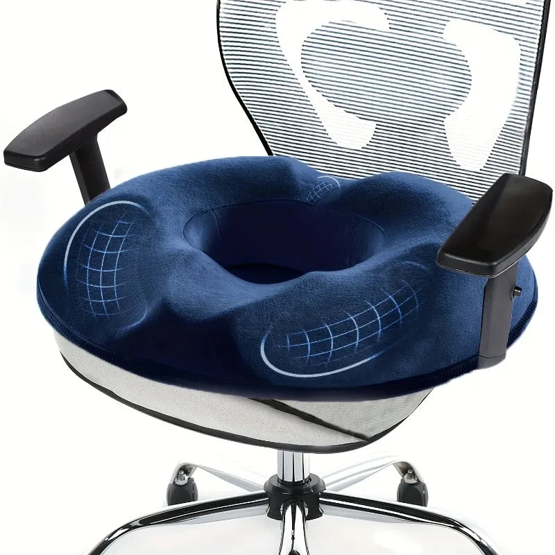 Orthopedic Donut Seat Cushion – Memory Foam Coccyx & Tailbone Relief Pillow for Hemorrhoid, Pregnancy, Office