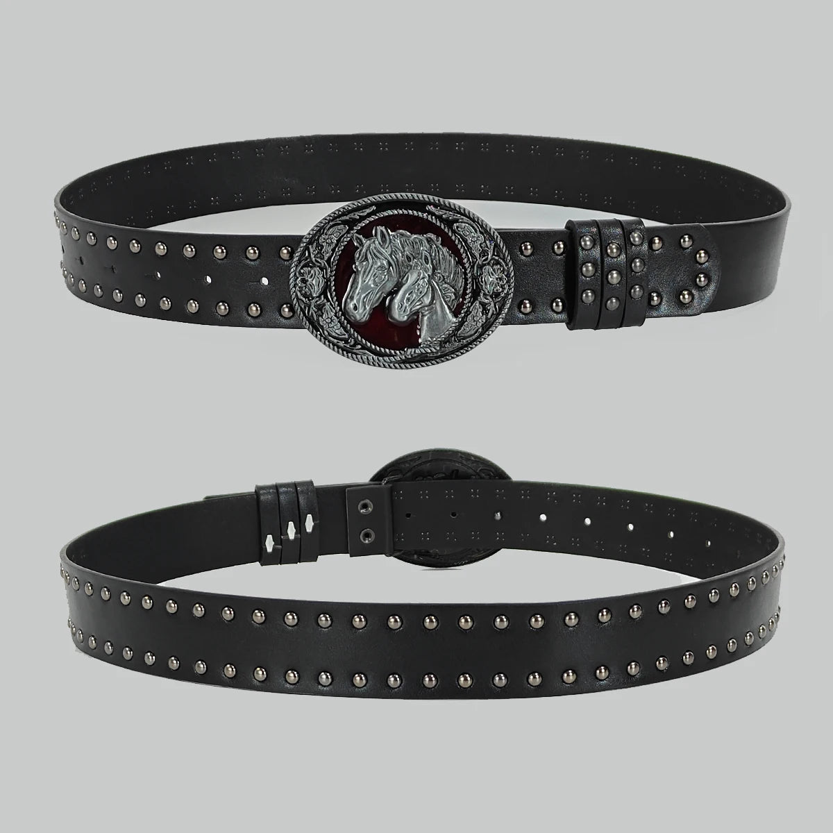 Bohemian Cross Gothic Waist Belt Unisex Adjustable PU Waistband for Jeans 3.8 cm (1.5 in) Wide