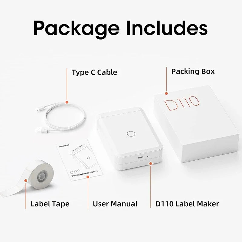 Portable Mini Thermal Label Printer Inkless Adhesive Sticker Maker Bluetooth Pocket Mobile Printer