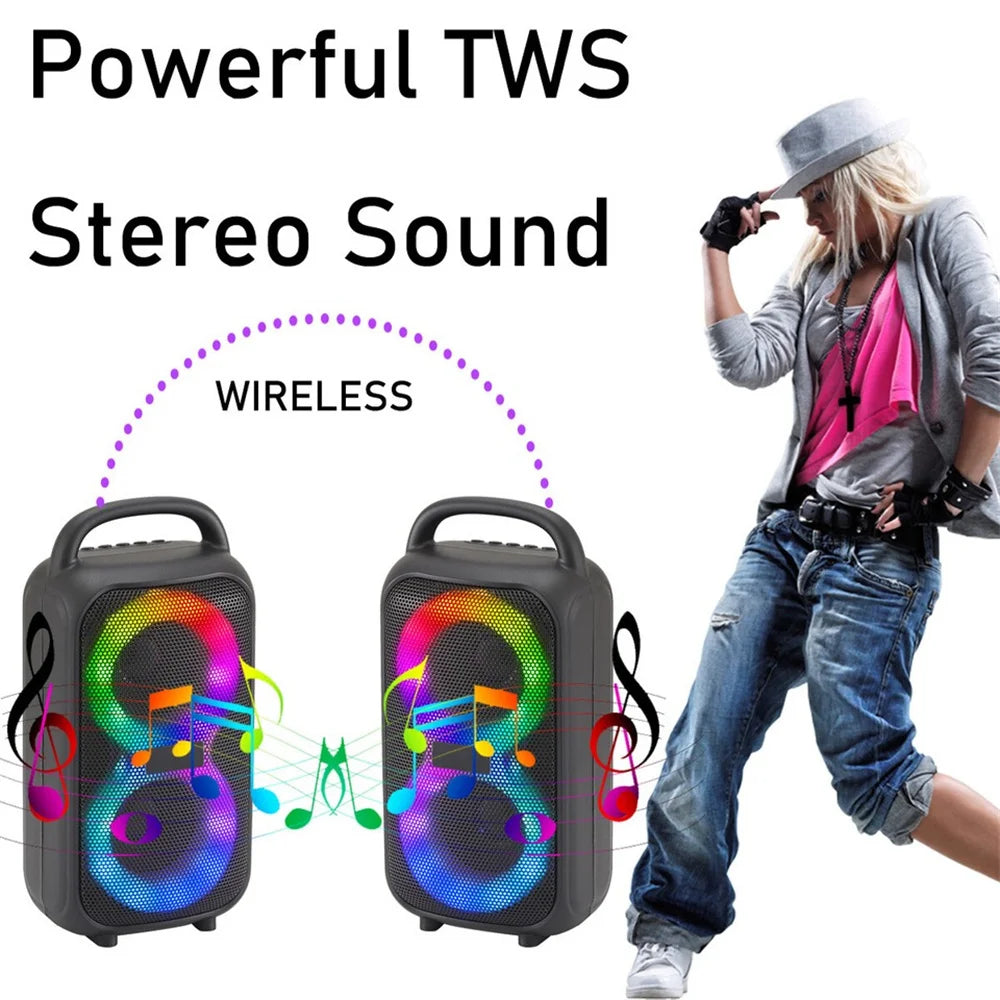1000W Bluetooth Party Speaker Portable TWS Boombox Dual 3-Inch Speakers USB TF FM Rechargeable