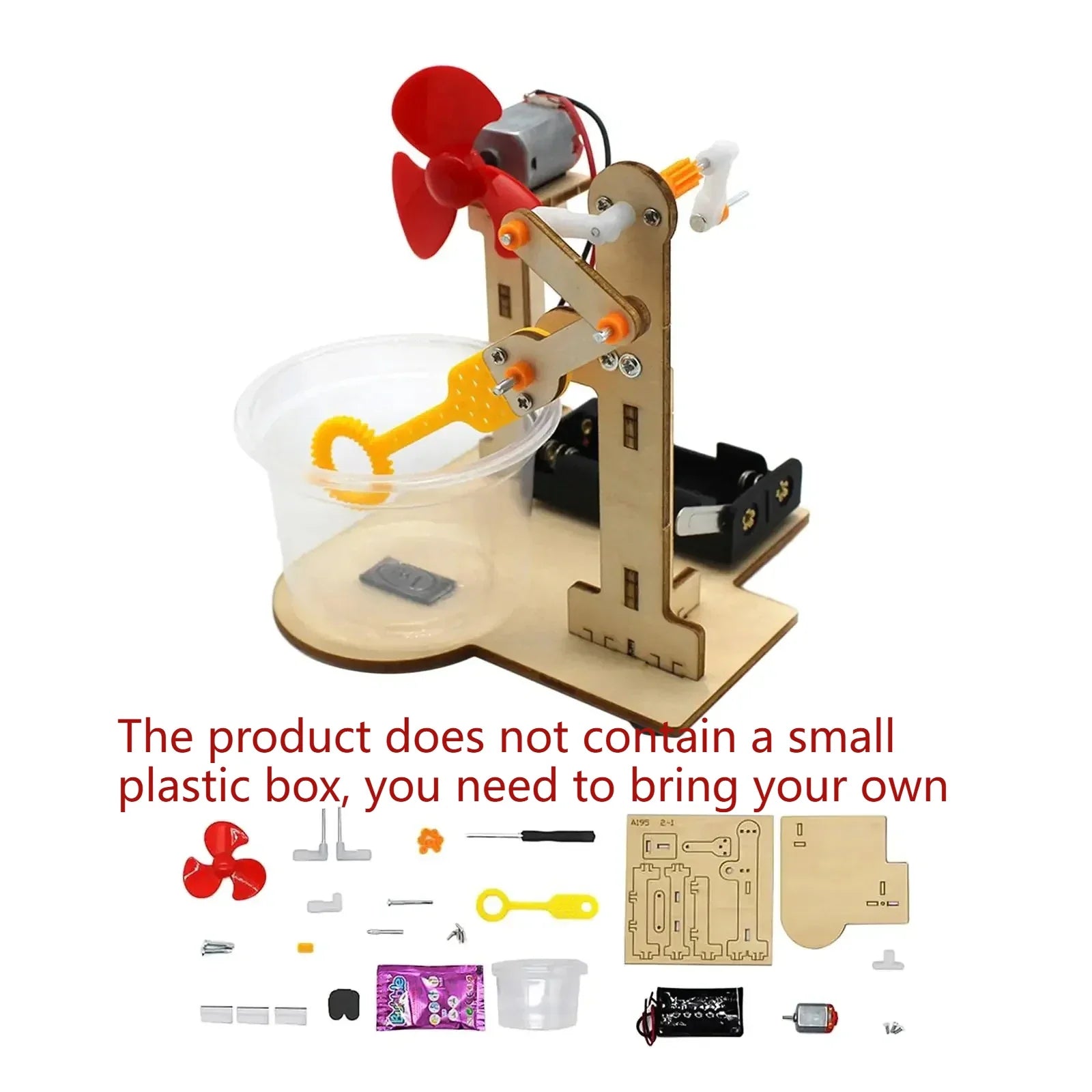 DIY Wooden Science Experiment Kit for Kids Ages 6-12 — Hand-Crank Bubble Machine STEM Toy