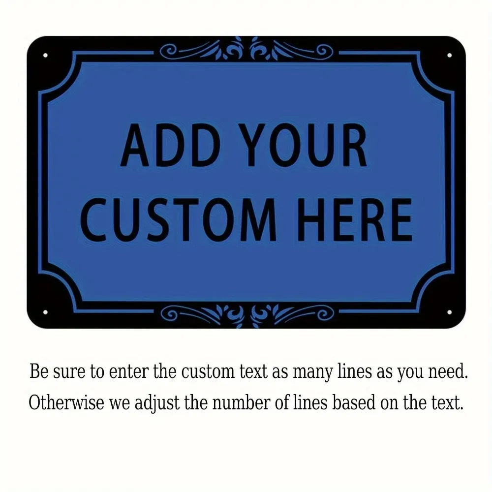 Custom 2D Metal Wall Sign 20 x 30 cm (7.9 x 11.8 in) Unframed Tin Plaque - Decorative Indoor & Outdoor Yard Ornament