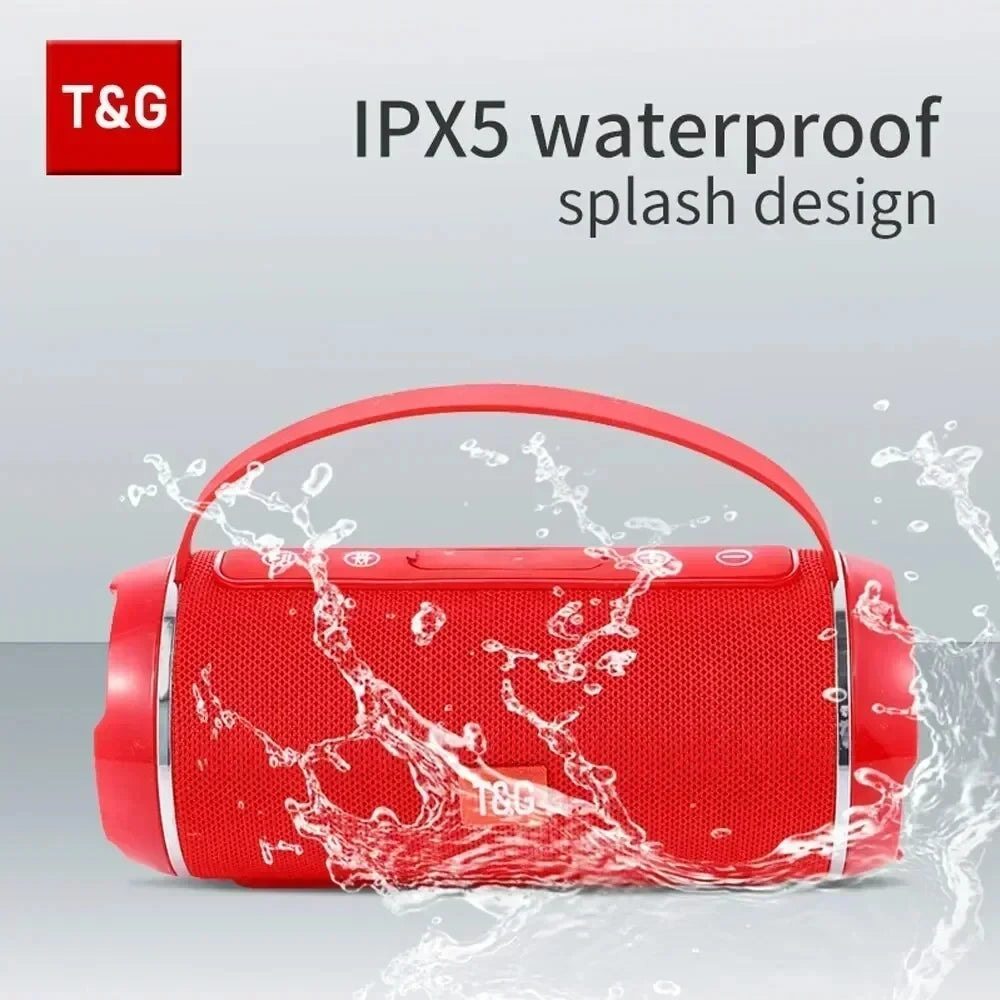 Portable Bluetooth Speaker with Subwoofer 2.1 — Waterproof FM Radio, TF/USB/AUX, Powerful Bass HiFi Sound