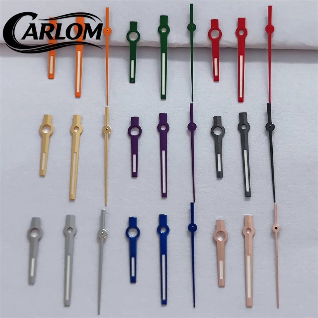 Watch Hands for NH35 NH36 NH38 NH39 NH70 NH72 Movements – 12.5×12×8mm (0.49×0.47×0.31in) Green Luminous Stainless Steel, Silver Gold Gunmetal Blue Red