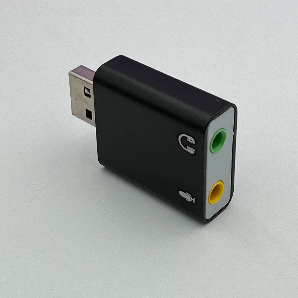 External USB Sound Card Adapter – USB to 3.5mm Headphone & Mic Converter, Virtual 7.1, Plug & Play
