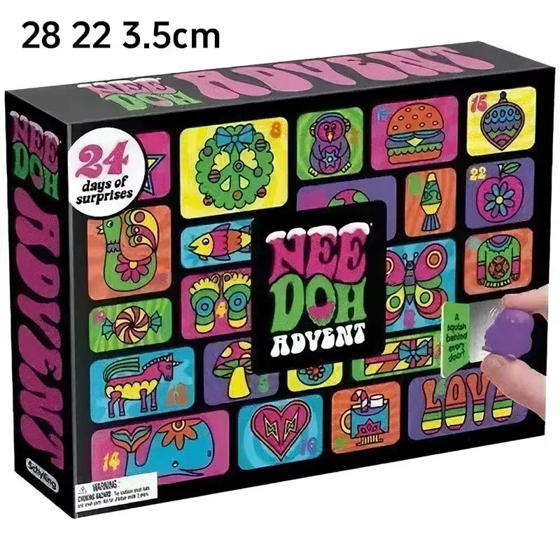 3D PVC Advent Calendar Fidget Toy Surprise Box - Holiday Countdown Stress Relief Toys for Adults