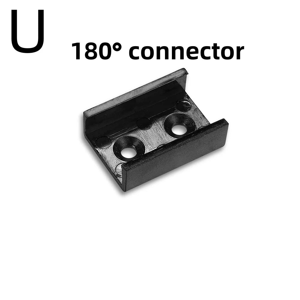 LED Aluminum Profile Channel with Black PC Cover U/V Shape 0.5m (50cm / 19.7in) 1–30 Pack Fits 8–12mm LED Light Strips