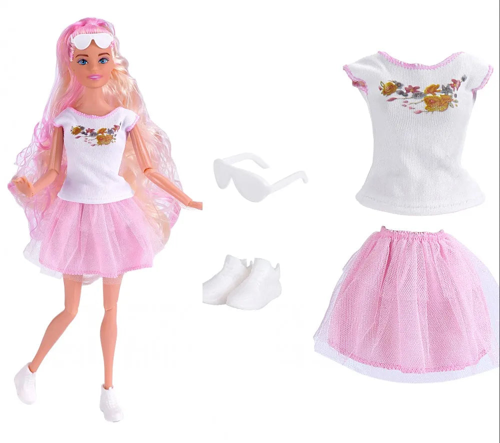 30cm Doll Clothes 1-Set Pink Fashion Outfit - Tops, Skirt, Shoes & Necklace for 11–11.8 in Dolls (BJD, Fashion Dolls)