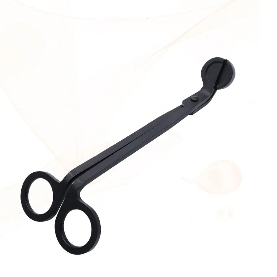Black Stainless Steel Candle Wick Trimmer Scissors — 7.1 in (18 cm) Candle Cutter for Home Decor