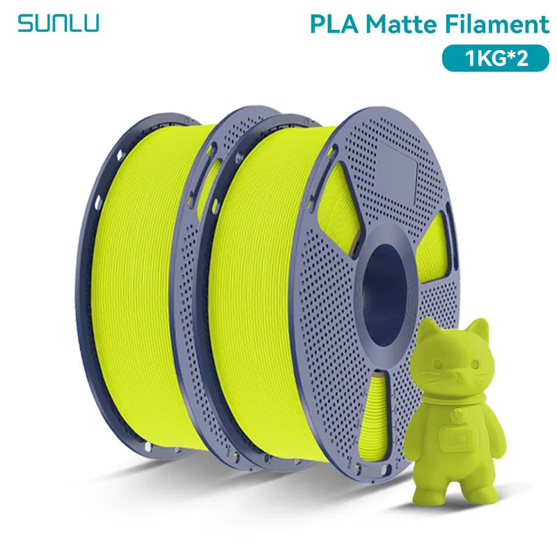 PLA Matte Filament 1.75mm 1kg Spool (2.2 lb) 2-Pack, Matte Finish Neatly Wound for FDM 3D Printers