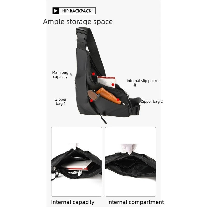 Men's Casual Crossbody Chest Bag - Multi-Color Sling Shoulder Bag for Commuting & Travel