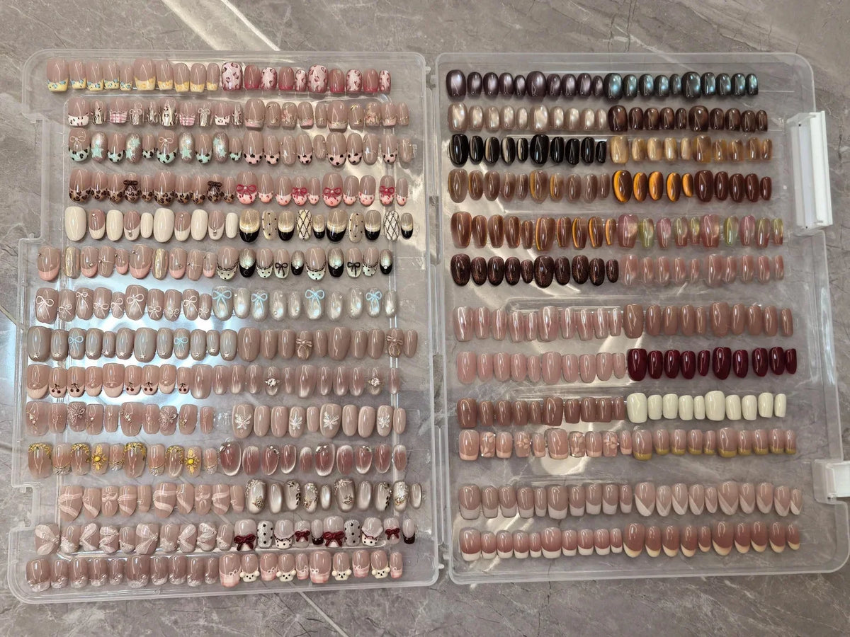 Transparent Portable Press-On Nail Storage Box – Nail Display Case Organizer for Salon & DIY
