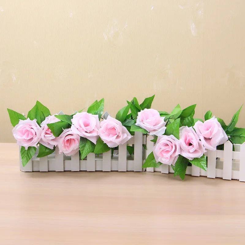 250 cm (98.4 in) Rose Artificial Flower Garland – Faux Rose Vine for Wedding, Christmas, Home & Garden Arch Decor