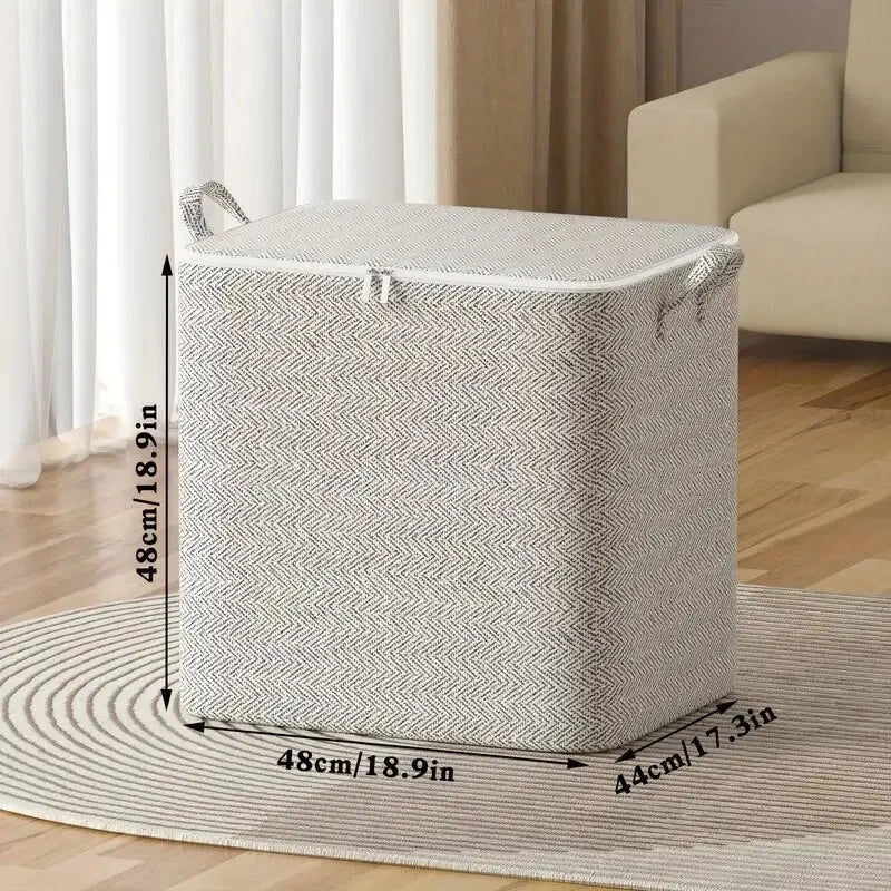 Non-Woven Large Storage Bag for Closet – Foldable Wardrobe Organizer for Quilts, Clothing & Toys (30–220L)