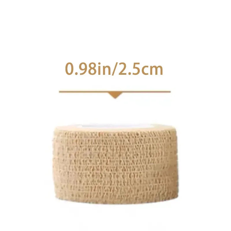 Breathable Elastic Adhesive Sports Bandage Tape – Self-Adhesive Wrap for Wrist, Ankle, Finger (1 or 10 Rolls, Beige)