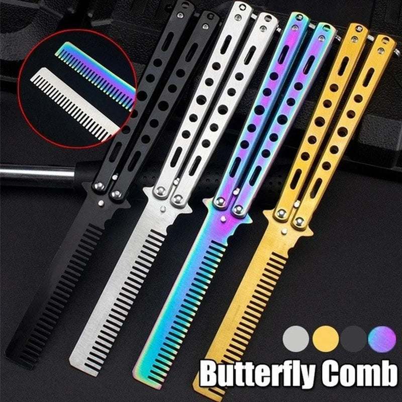 Stainless Steel Butterfly Folding Comb for Hair Styling view 2
