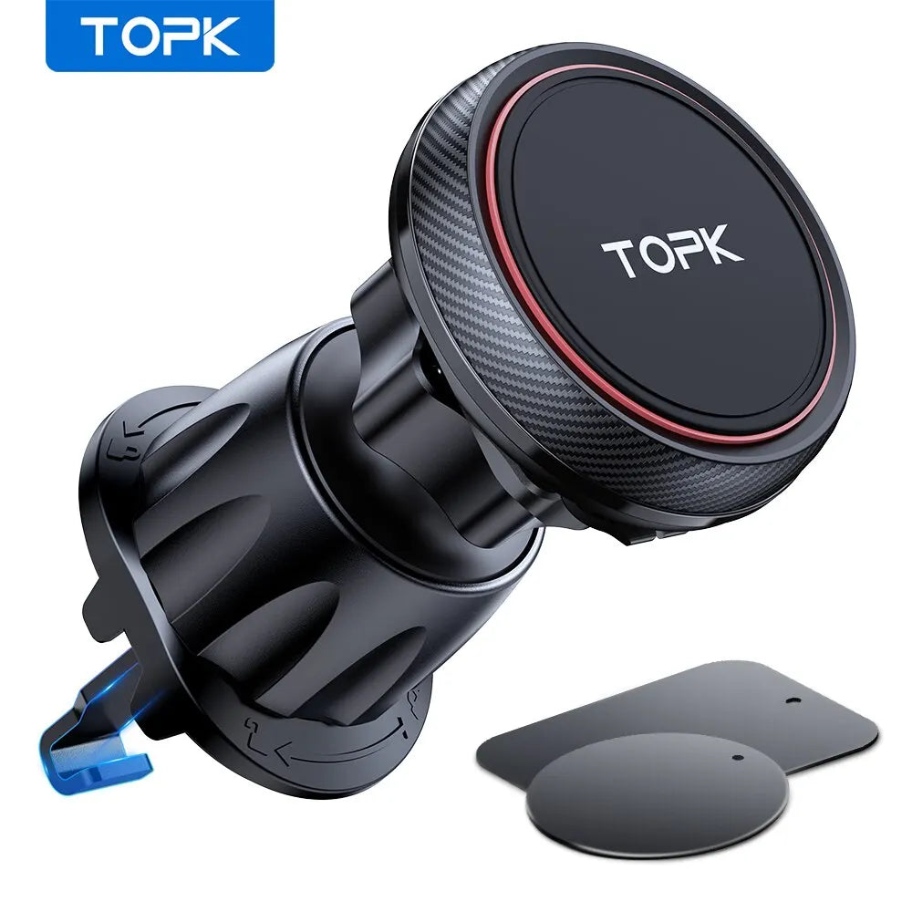 Magnetic Air Vent Car Phone Mount – 6 N52 Magnets, Universal Phone Holder for iPhone & Android (4.0–6.8 in / 10.2–17.3 cm)
