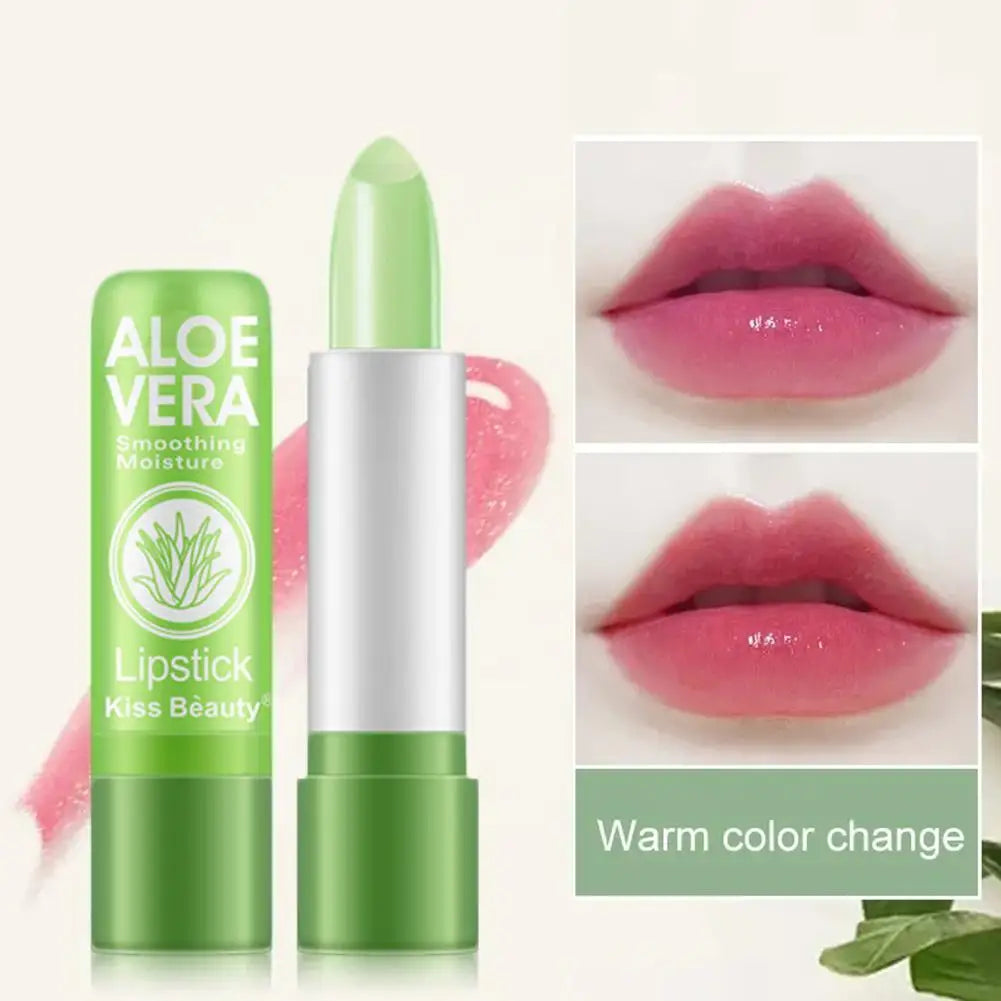 Aloe Vera Color-Changing Lip Balm — Long-Lasting Moisturizing, Temperature-Activated Fade-Resistant Tint