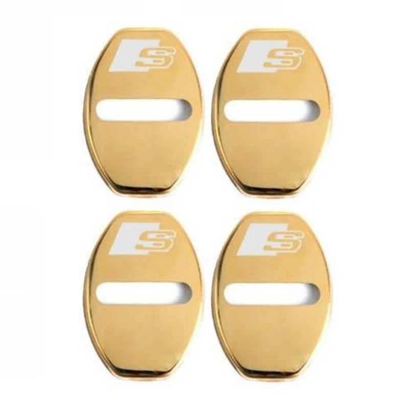 4-Pack Car Door Lock Cover Caps for S-Line A3 A4 A5 A6 A7 Q2 Q3 Q5 Q5L Q7 TT RS Series Alloy Door Lock Protectors (4pcs)