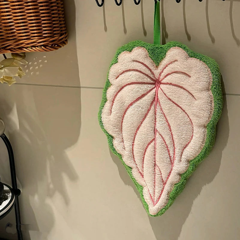 Thickened Coral Fleece Hand Towel – Super Soft Water-Absorbent Hanging Handkerchief for Kitchen & Bathroom