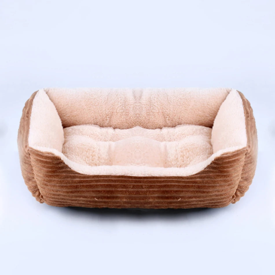 Plush Square Pet Bed for Dogs & Cats, Calming Kennel Sofa Cushion in Multiple Sizes (XS-XXL)