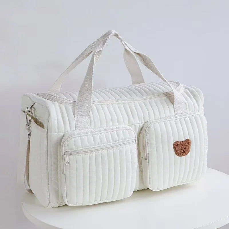 Large Capacity Mommy Diaper Tote Cotton Shoulder Maternity Bag for Women