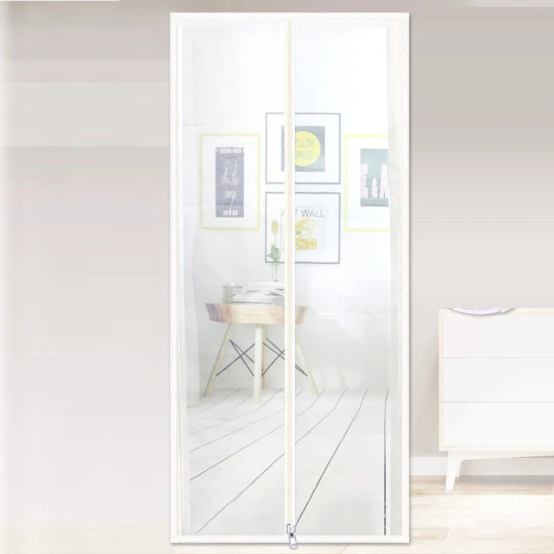 Cat-Resistant Zipper Door Screen - Nano Mesh Pet Door Curtain, Anti-Mosquito & Scratch-Proof, Up/Left Opening