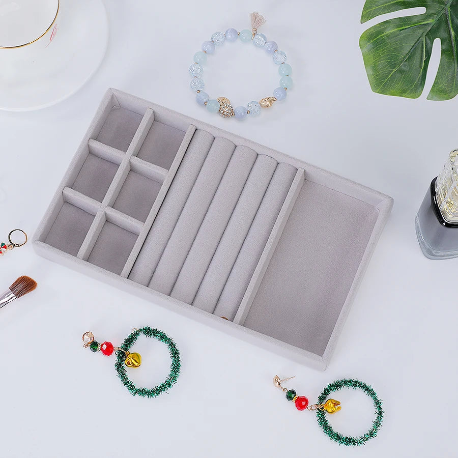 Flocking Velvet Jewelry Tray - Jewelry Organizer Insert 21.3 x 12.5 x 2.5 cm (8.4 x 4.9 x 1 in)