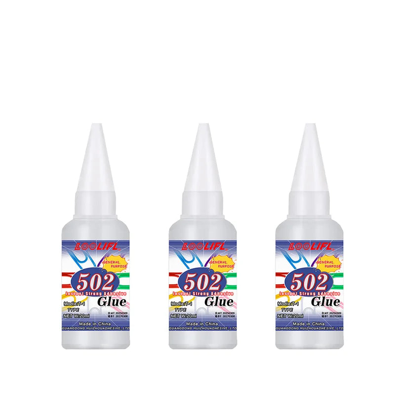 502 Super Strong Quick-Drying Glue for Plastic, Wood, Metal & Ceramic – Clear Low-Odor Adhesive, 20ml (0.68 fl oz)
