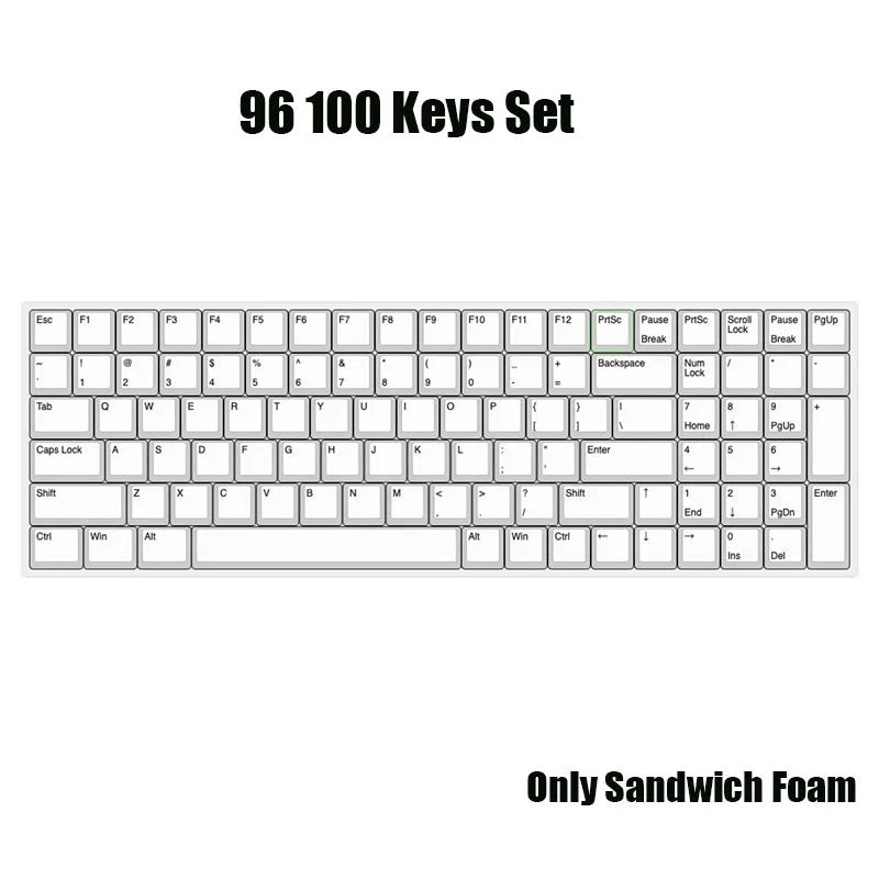 Poron Sandwich Foam Keyboard Dampening Pads — Soft Sound-Absorbing Switch Dampeners for 60/61/63/64/68/75/84/87/96/98/100/104/108-Key Layouts