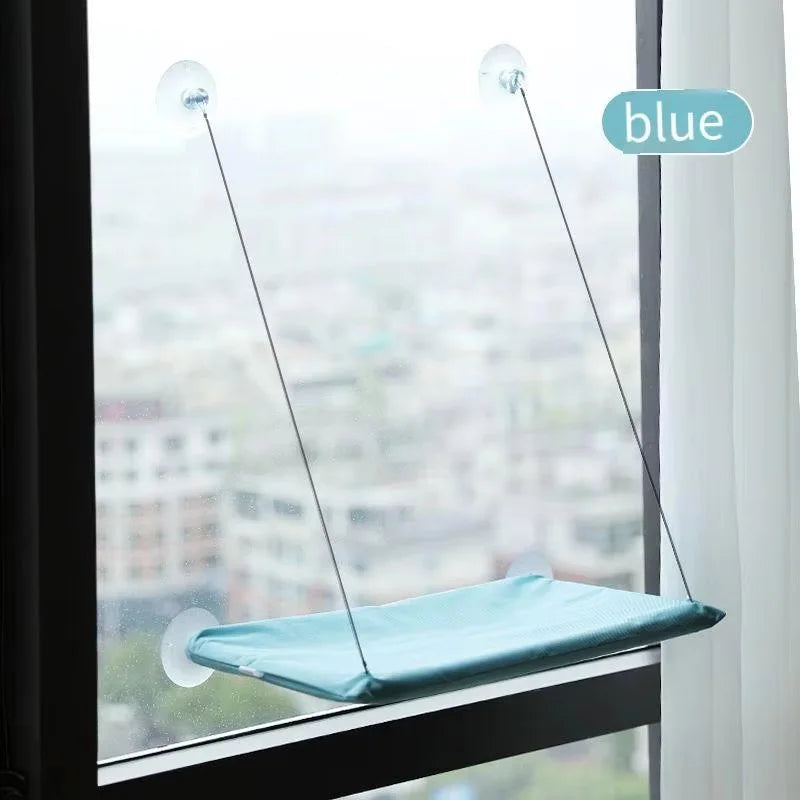 Window Cat Hammock with Suction Cups – 55 × 35 cm (21.7 × 13.8 in), Holds 20 kg (44 lb) – Space-Saving Indoor Window Perch, All-Season Cat Bed