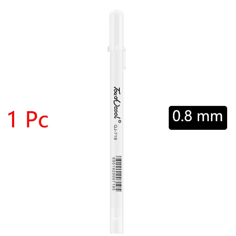 Opaque White Oily Paint Marker Pen Waterproof Gel Ink 0.8/1.0/2.0/2.8mm Nibs for DIY Graffiti, Sketching and Stationery